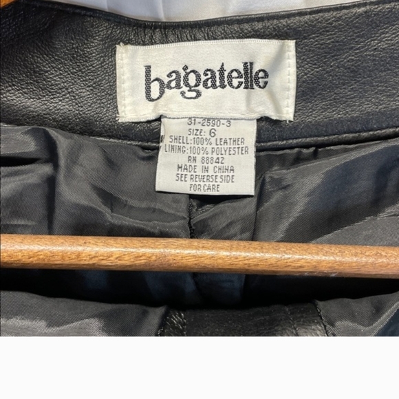 Bagatelle Genuine Leather Women's Black Straight Leg Jeans - Picture 9 of 9